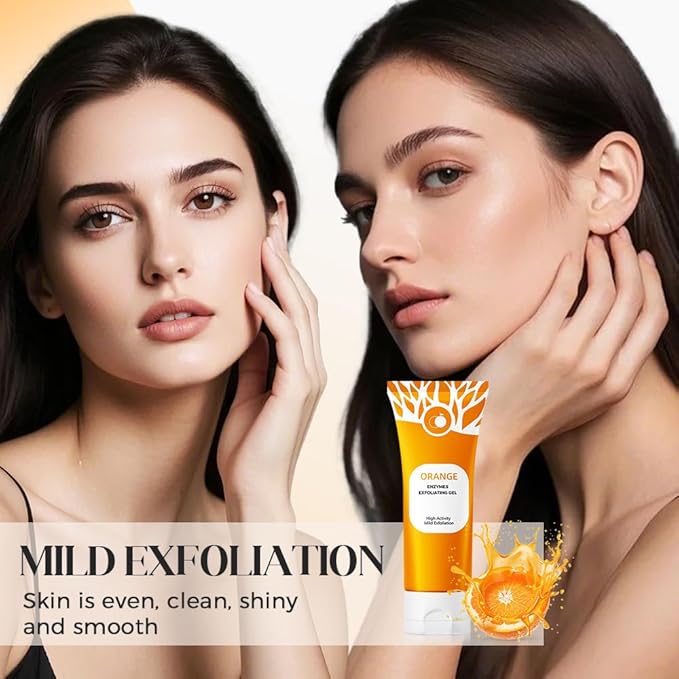 Orange Exfoliating Gel for Face & Body,Deep Pore Cleansing Gel Peeling Scrub,Remove Blackheads Moisturize Cleansing Scrub,Gentle Exfoliator for All Skin Types (Orange/1pcs, 100ML)