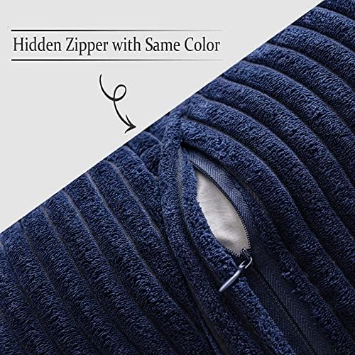 MIULEE Decorative Lumbar Throw Pillow Covers 12x20 Inch Navy Blue 2 Pack - Image 3