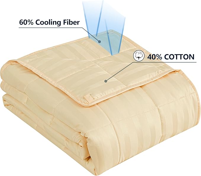 Weighted Blanket Queen Size (60"x80" 12lbs),Ultra Soft and Cozy Cooling Weighted Blanket Queen Size for Adult,Heavy Blanket with Machine Washable Soft Blanket, Beige
