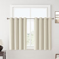 ChrisDowa 100% Blackout Birch Solid Curtains 54 Inches Long 2 Panels for Bedroom Living Room,Farmhouse Room Darkening Thermal Insulated Soundproof Grommet Top Window Treatment Drapes,52x54