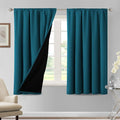 H.VERSAILTEX 100% Blackout Curtains for Bedroom Thermal Insulated Curtains & Drapes Blackout Curtains 63 Inches Long Rod Pocket Curtains for Living Room with Black Liner 2 Panels Set, Dark Teal