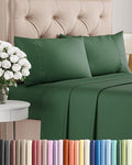 Twin XL 4 Piece Sheet Set - Cooling, Comfy & Breathable - Hotel Luxury Bedding, Includes Fitted Sheet for Women, Men, Kids & Teens - 1 Flat, 1 Fitted Sheet, 2 Pillowcases with Deep Pockets - Emerald