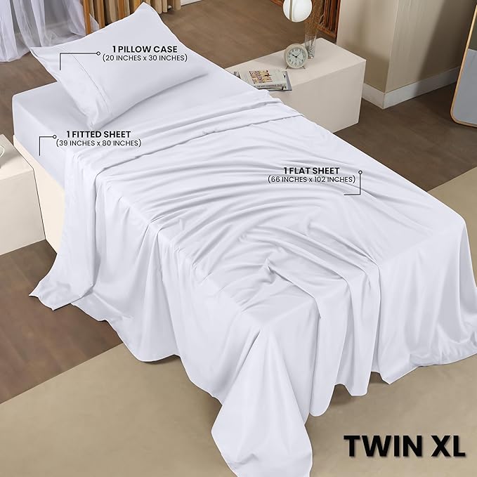 Utopia Bedding Twin XL Bed Sheets Set - Pack of 10 Sheet Sets - Perfect for Spa, Hotel, & Guest Bedroom - Brushed Microfiber - Shrinkage and Fade Resistant - Easy Care (White)