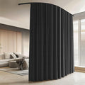 Room Divider Curtains with Ceiling Curtain Track Set Window Curtain for Bedroom,Living Room Total Blackout Thermal Insulated Privacy Ceiling Track Curtain W 6 × H 7 FT Black drape&Black track