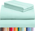 LuxClub 4 PC Sheet Set Bed Sheets Deep Pockets 16" Eco Friendly Wrinkle Free Cooling Machine Washable Hotel Bedding Silky Soft - Aquamarine King