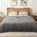 WOOMER Heated Blanket Queen Size,Durable Flannel and Soft Sherpa,Dual Control,84” × 90” Electric Blanket, 10 Heat Levels&0.5-12h auto-Off, Overheat Protection,Energy Efficient