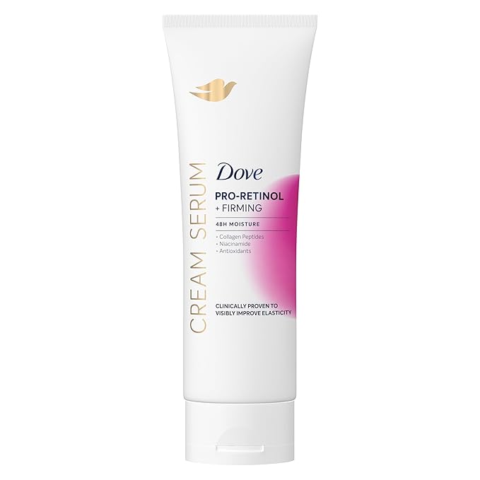 Dove Cream Serum Pro-Retinol + Firming for Elasticity and Firmness, with Collagen Peptides, Niacinamide and Antioxidants Lotion, 8 oz