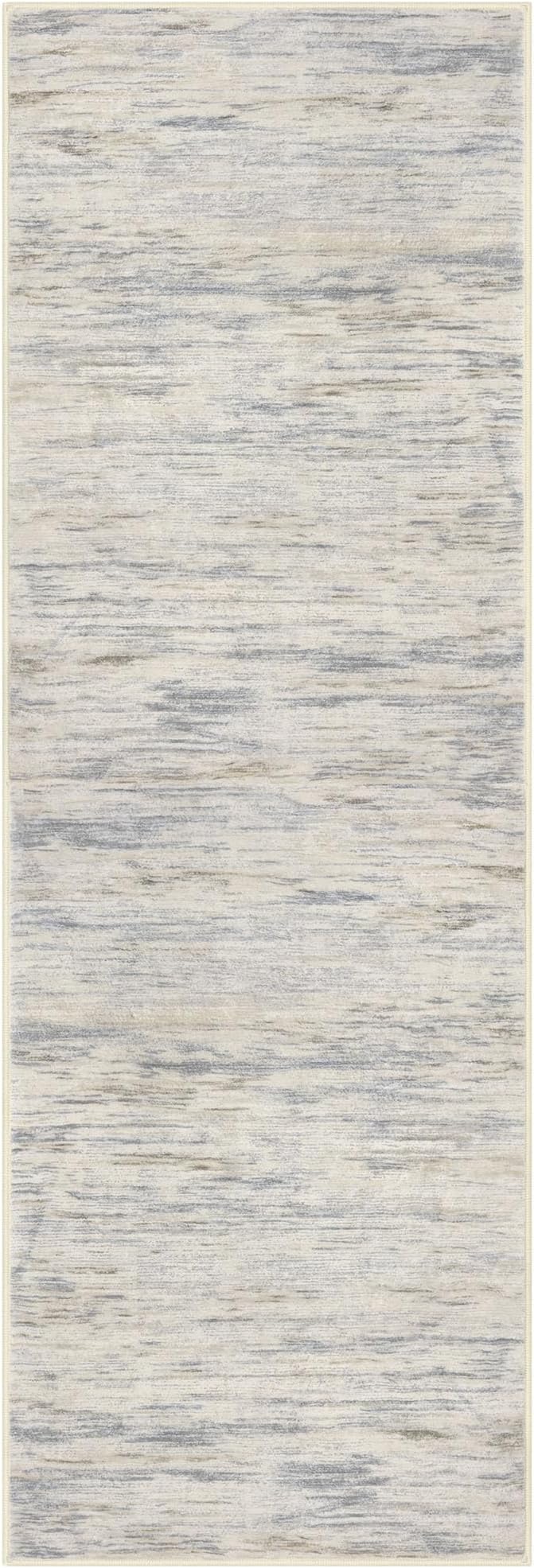 2x6 Modern Abstract Runner Rug for Hallways, Gray Beige Neutral Multi Super Soft Hallway Decor Kitchen Rugs with Non-Slip, Non-Shedding Washable Runners for Entryway Laundry Indoor