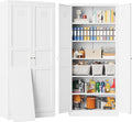 SISESOL 71" Tall Pantry Cabinet with 2 Doors and 6 Shelves,Kitchen Pantry Storage Cabinets,White Metal Storage Cabinet,Wide Deep Food Cupboard for Home,Kitchen,Dining/Living Room