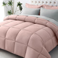 JOLLYVOGUE Twin Comforter Set, Ultra-Soft Bed in a Bag Twin Size 5 Pieces, Oeko-TEX Certified Bedding Set with Down Alternative Comforter, Sheets, Pillowcases & Shams, Pink & Light Grey