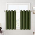 ChrisDowa 100% Blackout Olive Green Solid Curtains 54 Inches Long 2 Panels for Bedroom Living Room,Farmhouse Room Darkening Thermal Insulated Soundproof Grommet Top Window Treatment Drapes,52x54