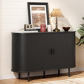 ONBRILL 48" Sideboard Buffet Cabinet with Storage, Storage Cabinet with Sliding Door & Adjustable Shelf, Modern Accent Coffee Bar Console Table for Kitchen, Entryway, Black