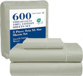 LANE LINEN King Size Sheets – 600 Thread Count Long-Staple 100% Cotton King Bed Sheets, Sustainably Produced & Oeko-Tex Certified, Soft Silky Sateen Finish, 15" Deep Pocket Fitted Sheet – Mineral