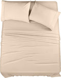 Utopia Bedding California King Sheet Set – 4 Piece Bed Sheets for Cal King Size Bed, Soft and Breathable Microfiber, Includes 1 Fitted Sheet, 1 Flat Sheet and 2 Pillowcases (Beige)