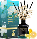 Lemon Reed Diffuser, Reed Diffuser Set 6.7 fl oz (200 ml) with 6 Reed Sticks, Home Fragrance Reed Diffuser for Bathroom Shelf House Bedroom Office Decor
