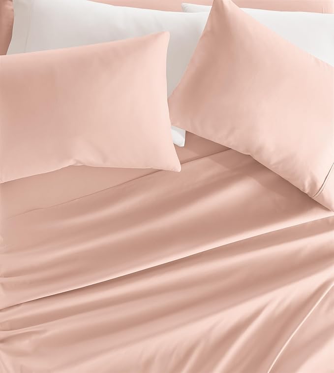 Linen Market Bed Sheets for California King Size Bed (Blush) - Sleep Better Than Ever with These Soft and Cooling California King Sheets - Deep Pocket Fits 16" Thick Beds - 4 Piece Cal King Sheet Set