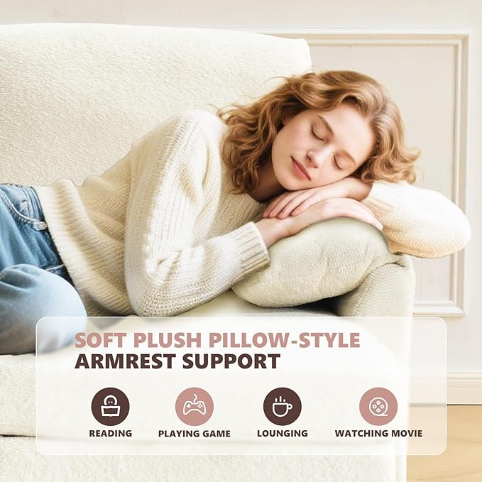 VINGLI Convertible Sofa Bed Couches for Living Room, Sleeper Sofa with Pull Out Couch Bed, Cloud-Like Plush Fleece L-Shape Sectional Couch with Storage Chaise, USB Charging, Side Pockets (Beige)