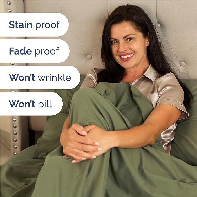 Twin 4 Piece Sheet Set - Cooling, Comfy & Breathable - Hotel Luxury Bedding, Includes Fitted Sheet for Women, Men, Kids & Teens - 1 Flat, 1 Fitted Sheet, 2 Pillowcases with Deep Pockets - Sage Green