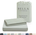 Bella Coterie Luxury Bamboo Viscose Queen Size Duvet Cover Set | 100% Organically Grown | Corner Ties | Ultra Soft | Cooling | Two Pillow Shams | 90 x 94 | No Insert [Sea Glass]