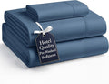 Casa Platino Bedding Sheets & Pillowcases, 3 Piece Set, Pre-Washed Fade Resisitant Cozy Bedding Sets Twin XL - 100% Hydro-Brushed Microfiber - Twin XL Sheet fits up to 15 inch Mattress- Estate Blue