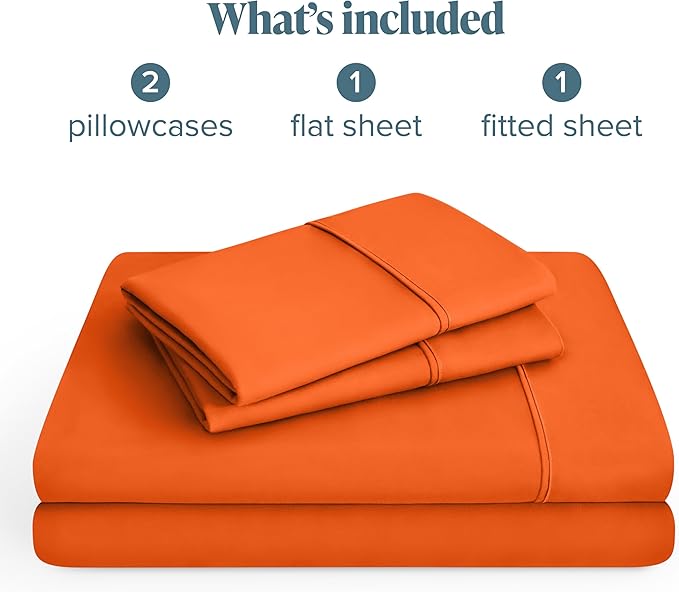 Bare Home Microfiber Sheet Set with Additional Pillowcase, Twin XL Orange