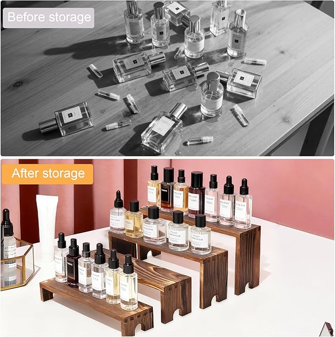 Display Riser Stand, 4 Tier Perfume Organizer Tiered Cologne Organizer for Men,Display Shelf for Perfume, Party, Makeup, Spice,