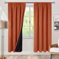 BGment Terracotta 100% Blackout Curtains for Living Room, Fall Full Room Darkening Noise Reducing Bedroom Curtains 84 Inch Length, Thermal Insulated Rod Pocket Window Drapes 2 Panels, 52 Inch Wide