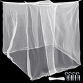 4 Corners Mosquito Net for Mosquiteros para Camas Bed Canopies Netting Bed Drapes Rectangular Mosquito Mesh for Camping Home Outdoor Travel(White B,L75 X W71 X H79 Inch,2 Opening)
