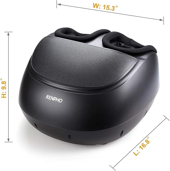RENPHO Foot Massager Machine with Heat [2026 Upgraded], Shiatsu Foot Massager for Plantar Fasciitis, Birthday Gifts for Women, Wireless Control, Up to Size 13, BK