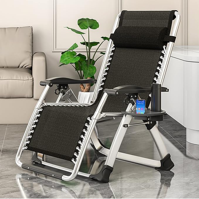 DoCred Comfy Chair, Folding Chair Recliner Chair for Bedroom and Living Room, Folding Reclining Patio Chairs Lounge Chair with Removable Cushion for Indoor Outdoor