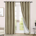 Macochico 52" Wx108 L 100% Blackout Curtains Extra Long Thermal Insulated Chenille Curtains for Living Room Bedroom Auditorium Home Theater Soil Brown Grommet Curtains with Tieback Classic 1 Panel