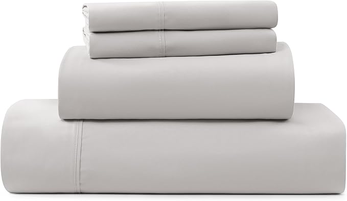 UGG Cali King Sheet Set 4-Piece Luxury Cooling Sheets Deep Pockets Premium Bedding with 2 Shams Hypoallergenic Machine Washable Soft Lightweight Bed Set for Room, California King, Stone Grey (Hedi)