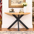 Half Moon Table for Small Spaces,45" Wood Entry Console Table with Adjustable Metal Legs,Hallway