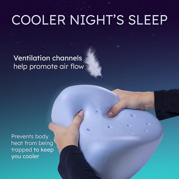 Contour Legacy Leg & Knee Foam Support Pillow for Side Sleepers Soothing Relief for Back, HIPS, Knees, Joints, Nerves & Muscles (2 Pack, Ventilated Memory Foam)