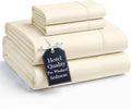 Casa Platino Queen Sheets Set, Soft & Cozy Bed Sheet Set for Queen Size Bed, 4 Piece Pre-Washed Microfiber Sheets with Deep Pocket Fitted Sheet, Breathable & Lightweight Everyday Bedding – Ivory