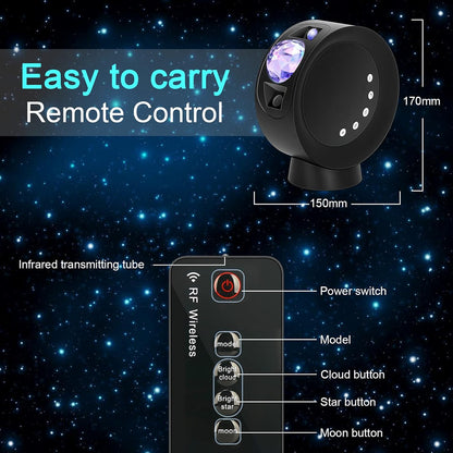 LitEnergy LED Sky Projector Light, Galaxy Lighting, Nebula Star Night Lamp with Base and Remote Control for Gaming Room, Home Theater, Bedroom , or Mood Ambiance (Black)