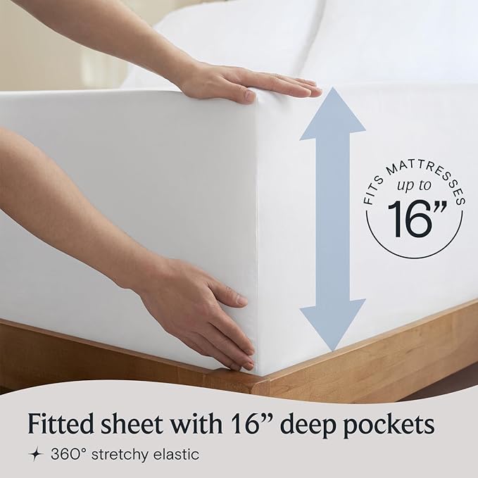 LuxClub 3 PC Twin Sheet Set, Deep Pockets Wrinkle Free Cooling Bed Sheets Hotel Bedding for Women, Men, Kids & Teens, Includes 1 Fitted Sheet, 1 Flat Sheet and 1 Pillowcase-Silky Soft White