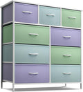 Sorbus Kids Dresser with 9 Drawers - Furniture Storage Chest Tower Unit for Bedroom, Hallway, Closet, Office Organization - Steel Frame, Wood Top, Fabric Bins (Pastel 2, Pastel)