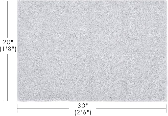 Madison Park Signature Non Slip, Luxrurious Plush Mat, Absorbent, Quick Dry, Spa Design Bath Room Décor Marshmallow Bathroom Rug, 1'8"x2'6", Silver