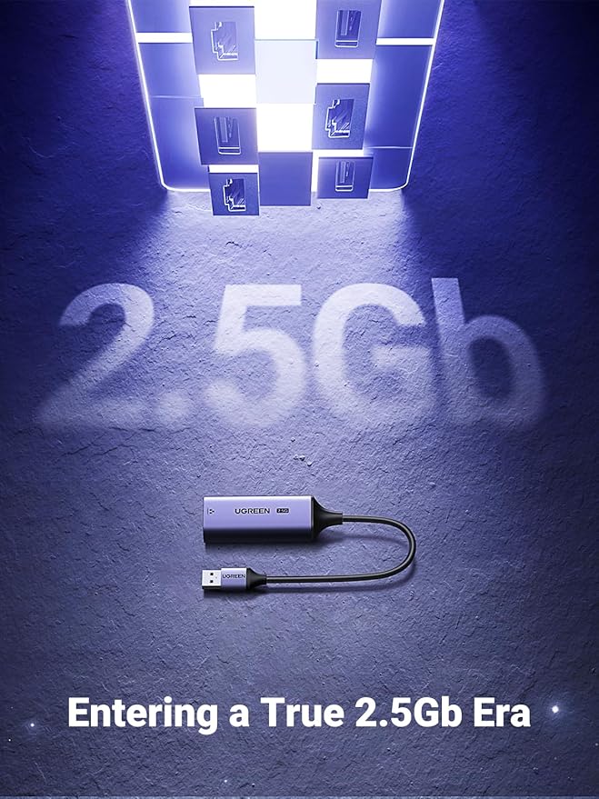 UGREEN USB to Ethernet Adapter 2.5Gb, Ethernet Adapter, Aluminum, USB 3.0 to RJ45 Computer Network Internet LAN Dongle for Laptop, Compatible for MacBook Air/Pro, XPS, Windows, macOS