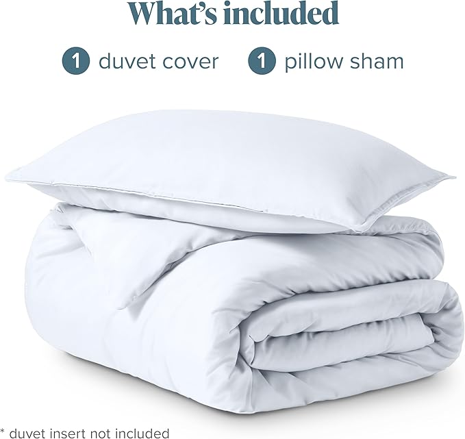 Bare Home Bedding Duvet Cover Extra Long - Premium 1800 Super Soft Collection - Lightweight, Cooling Duvet Cover - Soft Breathable Bedding (Twin/Twin XL, White)