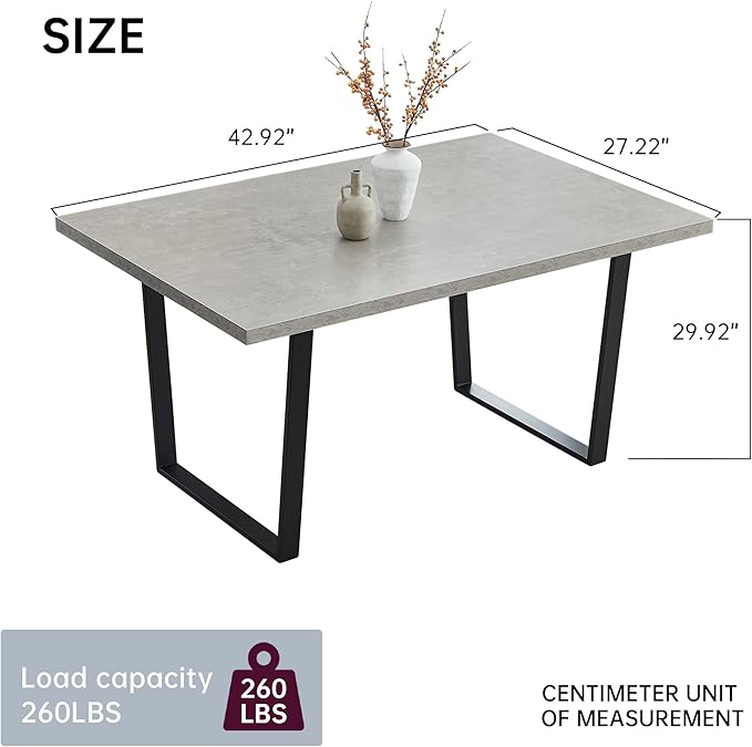 Rectangular Kitchen Dining Table, Space-Saving Rectangular Design, Thickened MDF Sturdy Structure, Suitable for Dining Room Kitchen Restaurant (Table)