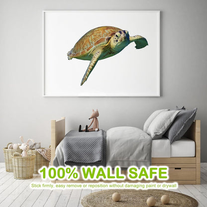Turtle Wall Stickers Gifts Christmas - Sea Turtle Wall Decals Peel and Stick - Turtle Wall Stickers Removable - Sea Turtle Animals Wall Decor for Kids Baby Bedroom Bathroom Living Room