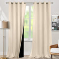 BGment Thermal Insulated 100% Blackout Curtains 96 Inch Length 2 Panels, Total Light Blocking Curtains for Bedroom, Grommet Window Drapes with Thick Black Liner, 55 Inch Wide Each Panel, Champagne