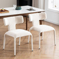 Kidol & Shellder Dining Chairs Set of 6,Modern Upholstered Fabric Dining Room Chairs with Curved Barrel Back,Armless Kitchen Chairs with Metal Legs and Padded Seat for Living Room and Bedroom Beige