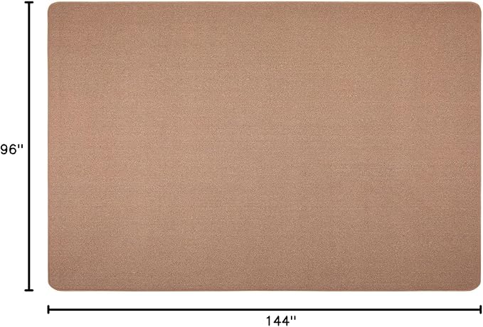 House, Home and More Skid-Resistant Carpet Indoor Area Rug Floor Mat - Pebble Beige - 8 Ft X 12 Ft - Non Slip Rubber Backing, Stain Resistant, Dog Friendly, Living Room Bedroom Kitchen Entryway