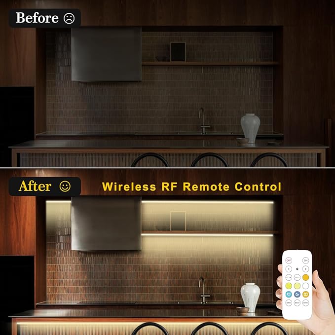 COB LED Strip Light,CCT Dimmable Strips Light,2700K-6500K,50ft/15m,8mm Wide,CRI90+ 24V LED Strips Kit with Bluetooth APP Control/Music Mode,for Bedroom,Kitchen,DIY Lighting