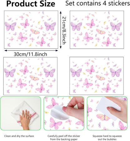 Glow in The Dark Butterfly Stickers, 85 PCS Luminous Wall Decals for Ceiling, Kids Boys Girls Bedroom, Nursery, Playroom, Party Room Decor