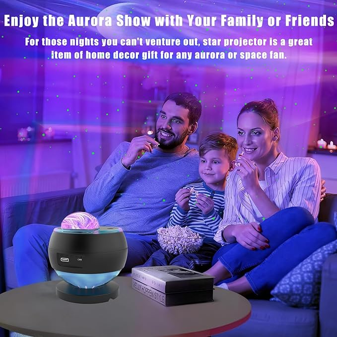 Northern Lights Projector Galaxy Projector for Bedroom, 3 HD Projection Lenses,16-Color Moon Light,USD&Bluetooth Str Projector Galaxy Lights,Star Lights,Ambient Lighting,Lights for Bedroom