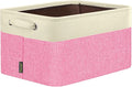 BALEINE 1 Pack Fabric Storage Bins for Shelves, Linen Storage Baskets for Organizing, Decorative Closet Bins for Clothes, Home (Pink, 17''x13''x10.5'')